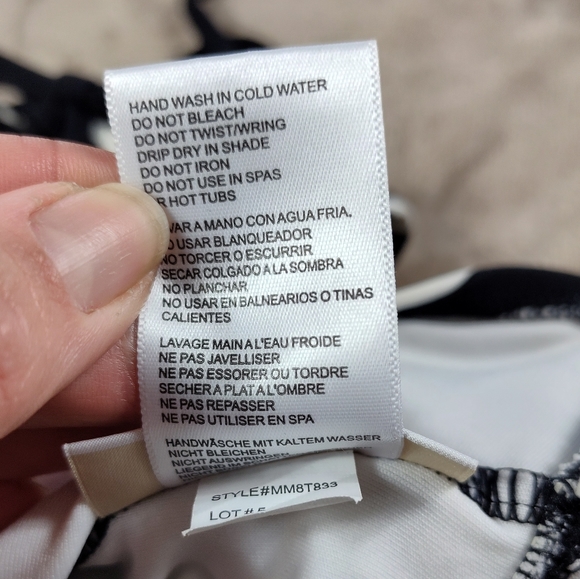 MICHAEL Michael Kors Black Striped Halter Swimsuit 8 - Picture 7 of 11